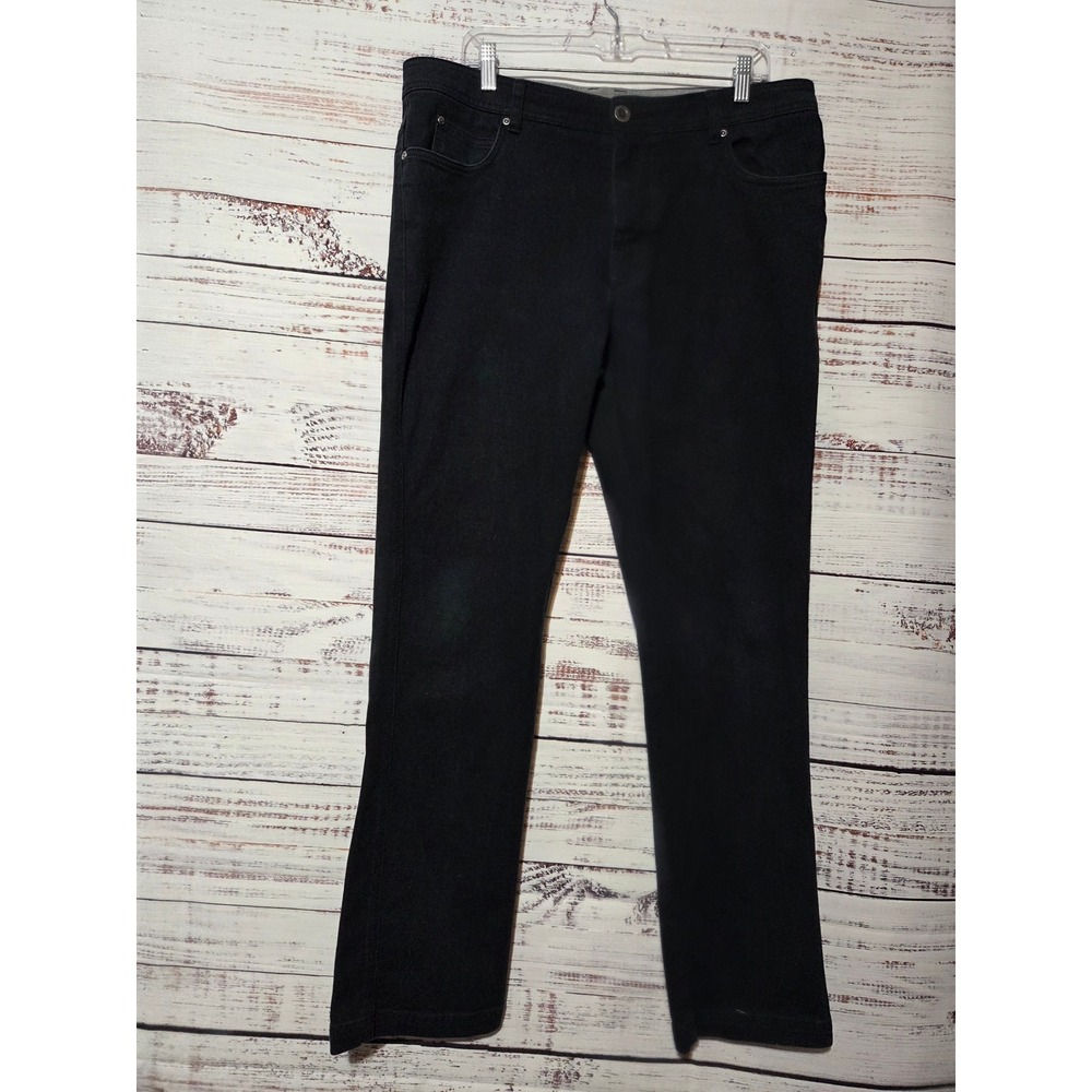 Columbia Mens Slim Fit Pants Black 5-Pocket Cotton Trousers 36x32